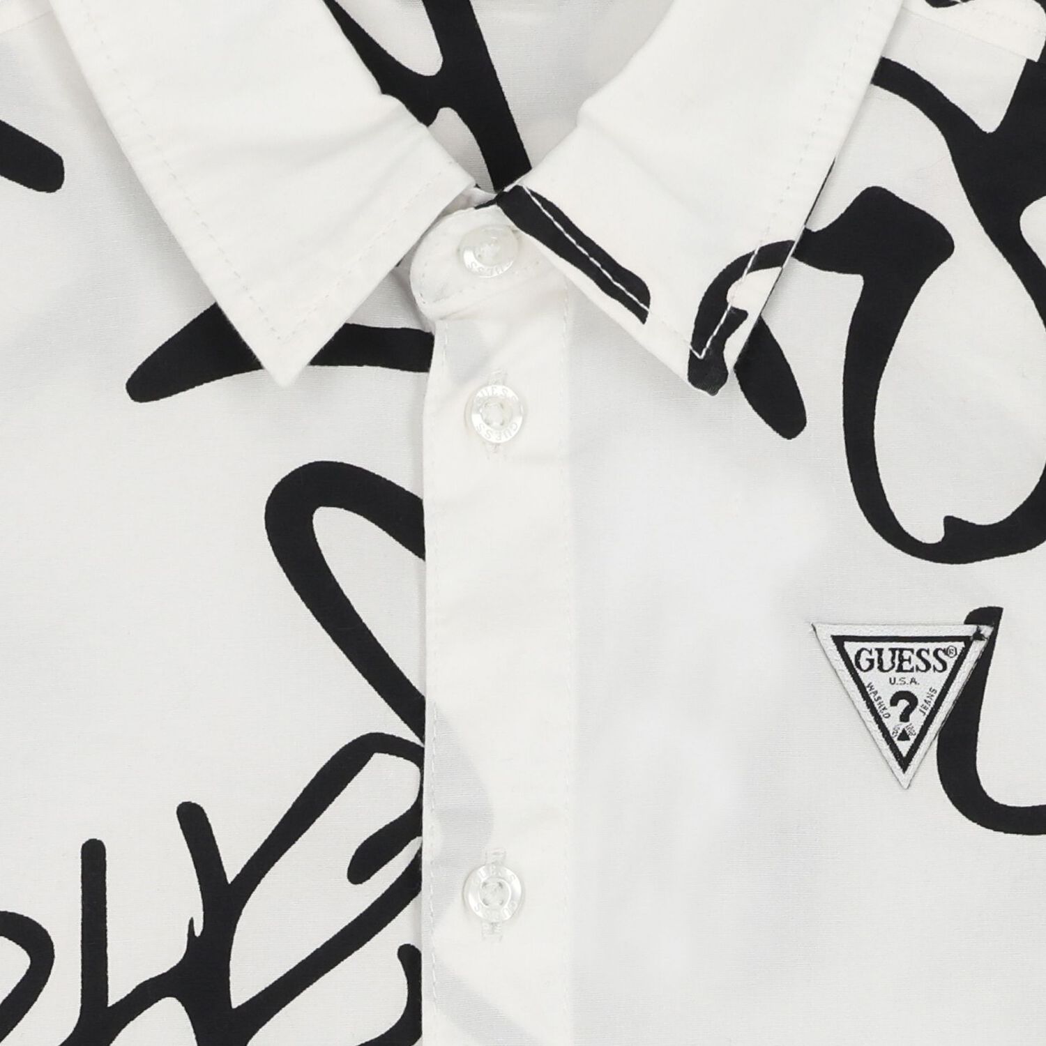 Boys White Logo Shirt, 1, hi-res