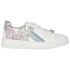 Girls White Logo Trainers, 1, hi-res