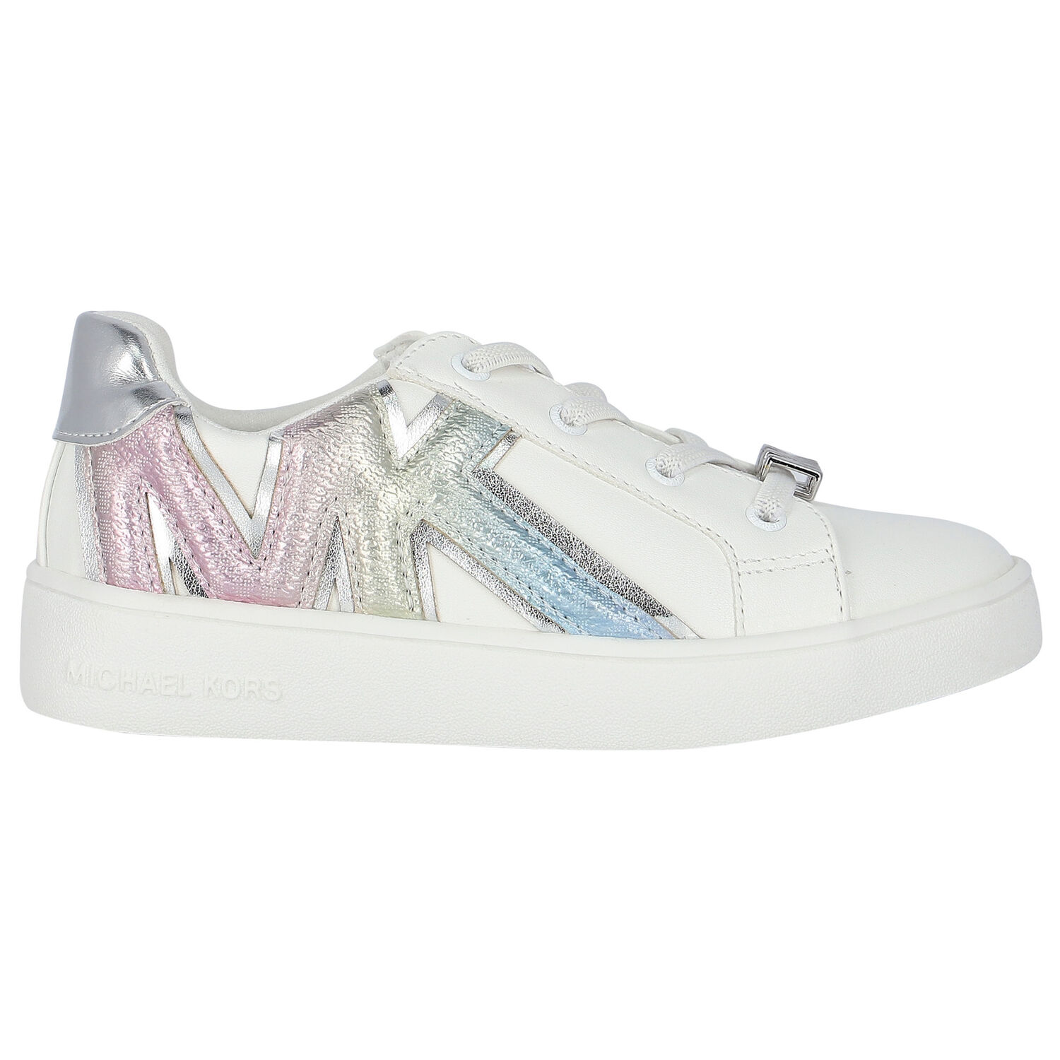 Girls White Logo Trainers, 1, hi-res