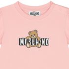 Younger Girls Pink Teddy Bear Logo Dress, 4, hi-res
