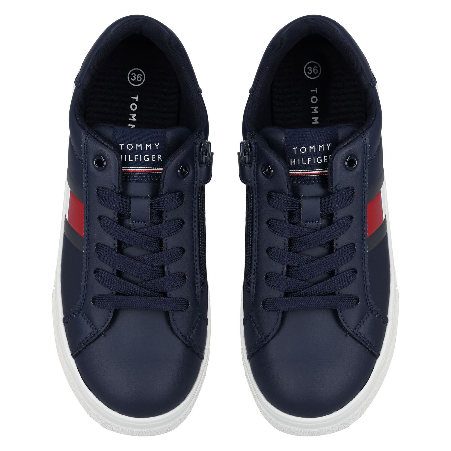 Boys Navy Blue Logo Trainers, 2, hi-res image number null