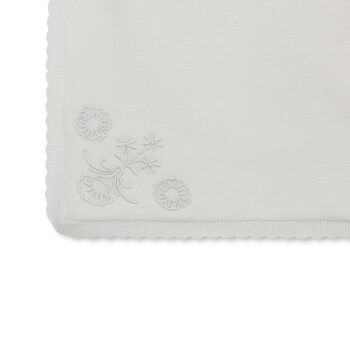 Baby Girls Ivory Floral Blanket