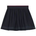 Girls Navy Logo Skirt, 1, hi-res
