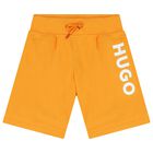 Boys Orange Logo Shorts, 2, hi-res