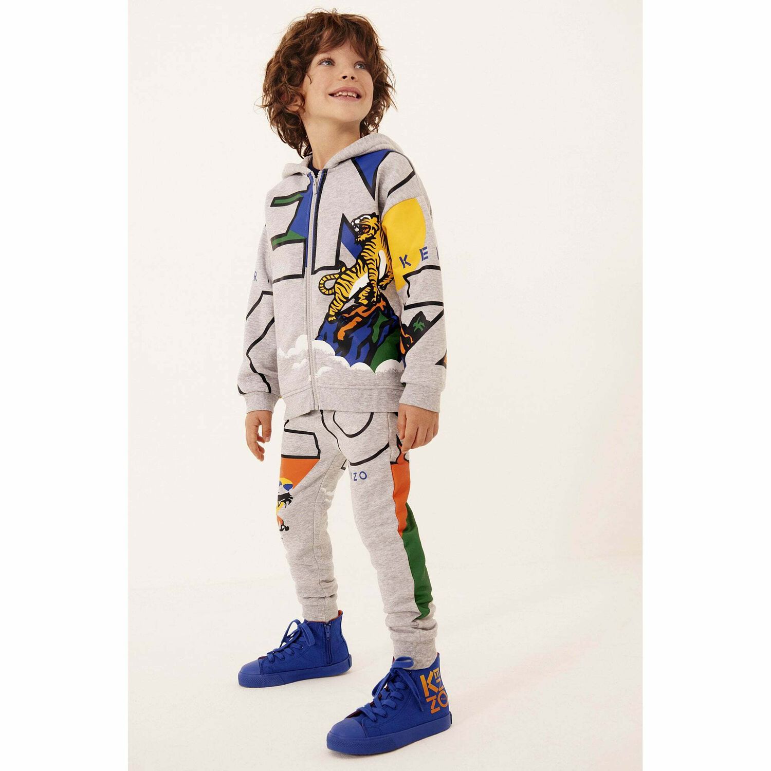 Boys Grey Logo Joggers, 1, hi-res