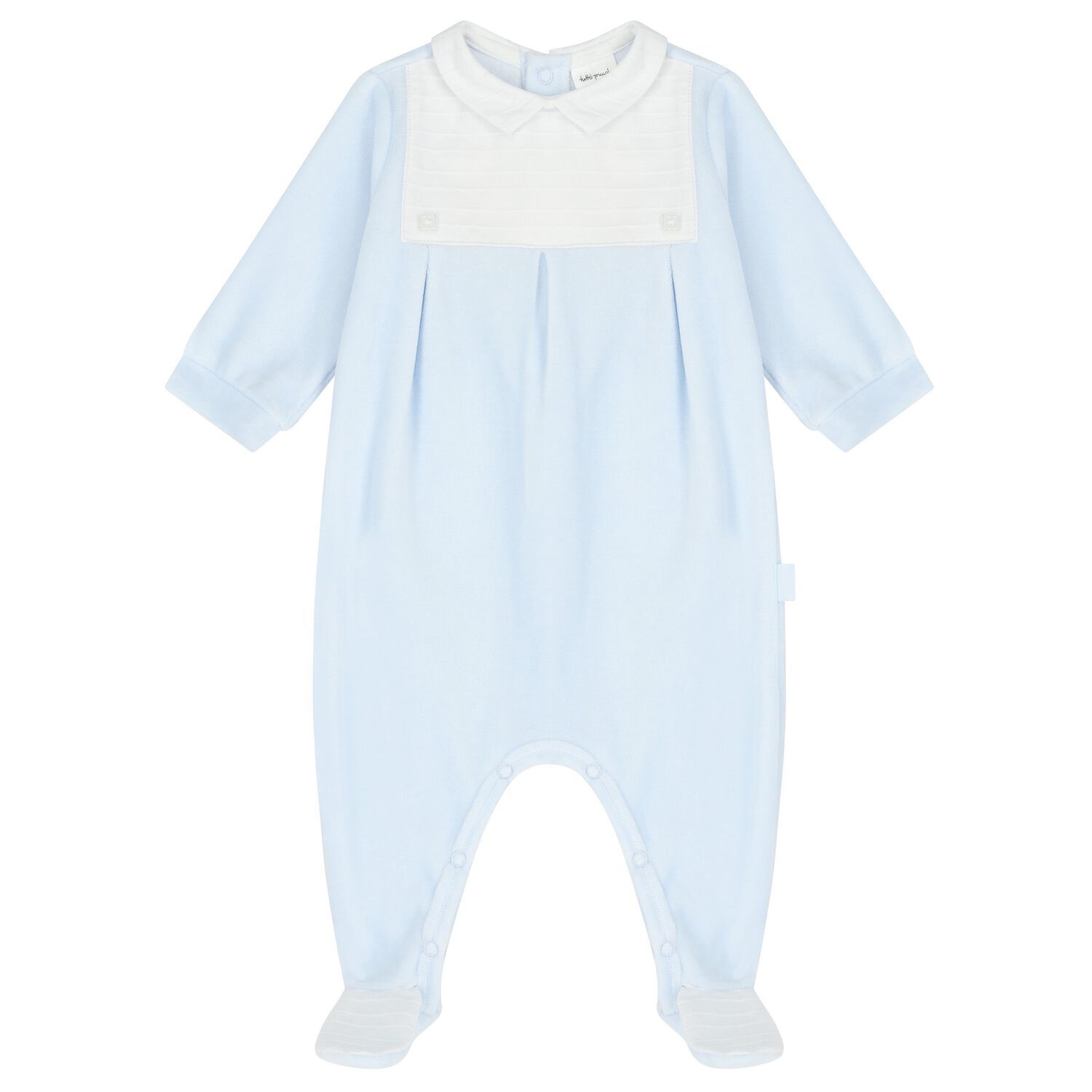 Baby Boys White & Blue Babygrow, 1, hi-res image number null