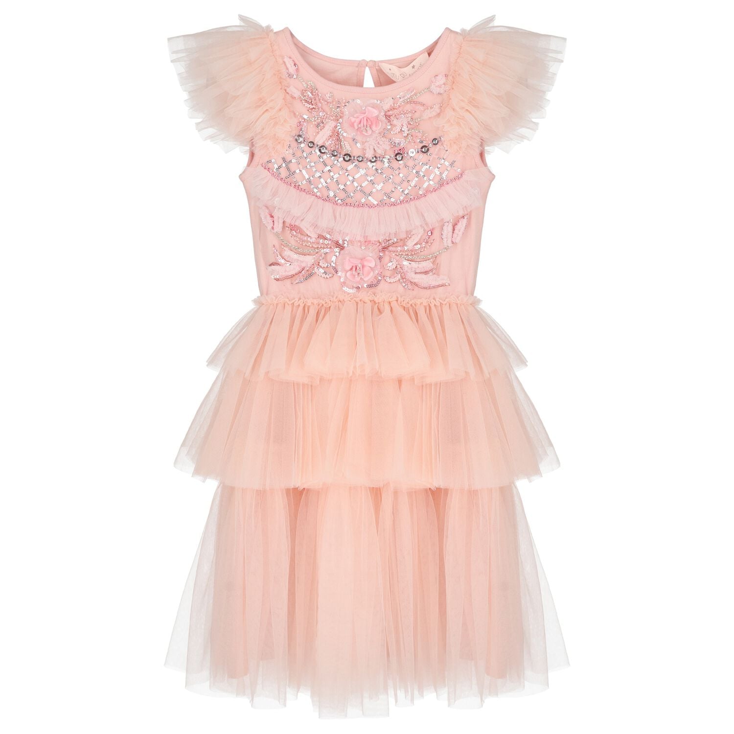 Girls Pink Embellished Tutu Dress, 1, hi-res