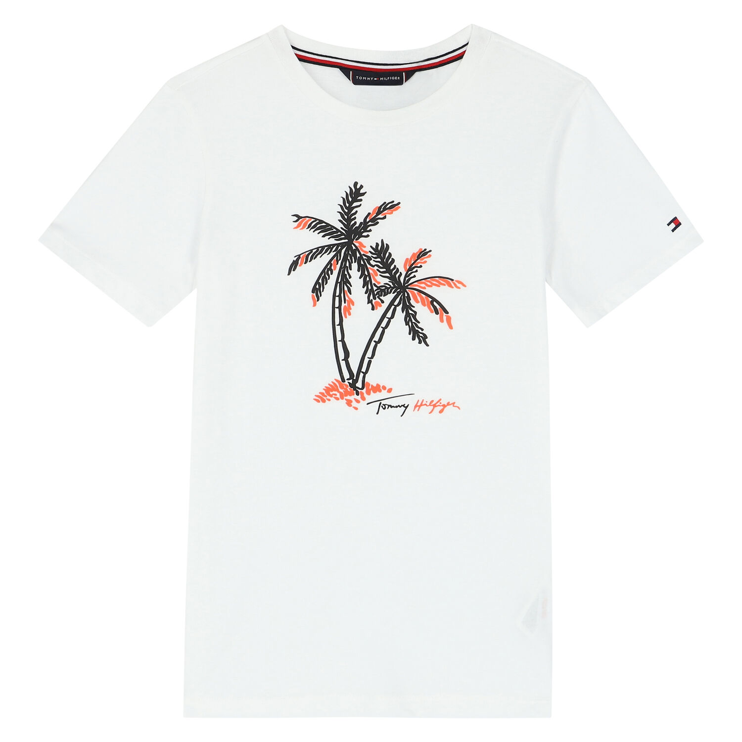 Boys White Palm Tree T-Shirt, 1, hi-res