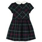 Girls Green Logo Tartan Dress, 1, hi-res