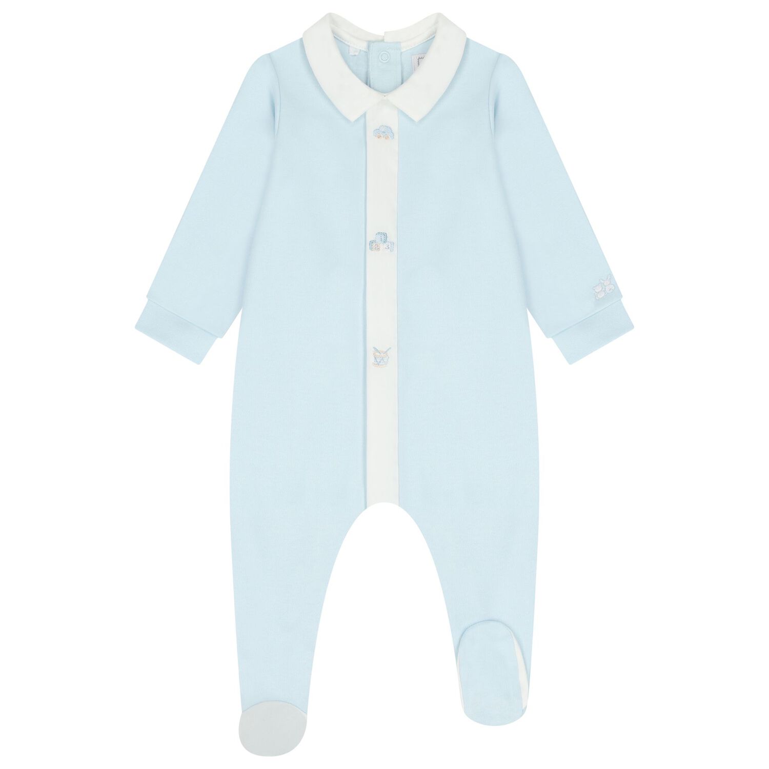 Baby Boys Blue & White Babygrow Set, 1, hi-res image number null