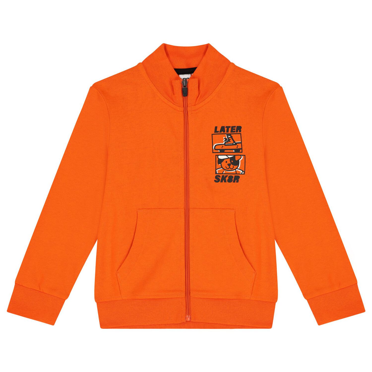 Boys Orange & Black Logo Tracksuit, 1, hi-res