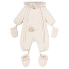 Beige Logo Snowsuit, 1, hi-res
