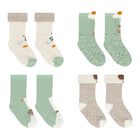 Baby Girls Green & Ivory Socks ( 4-Pack ), 1, hi-res