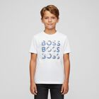Boys White Logo T-Shirt, 2, hi-res