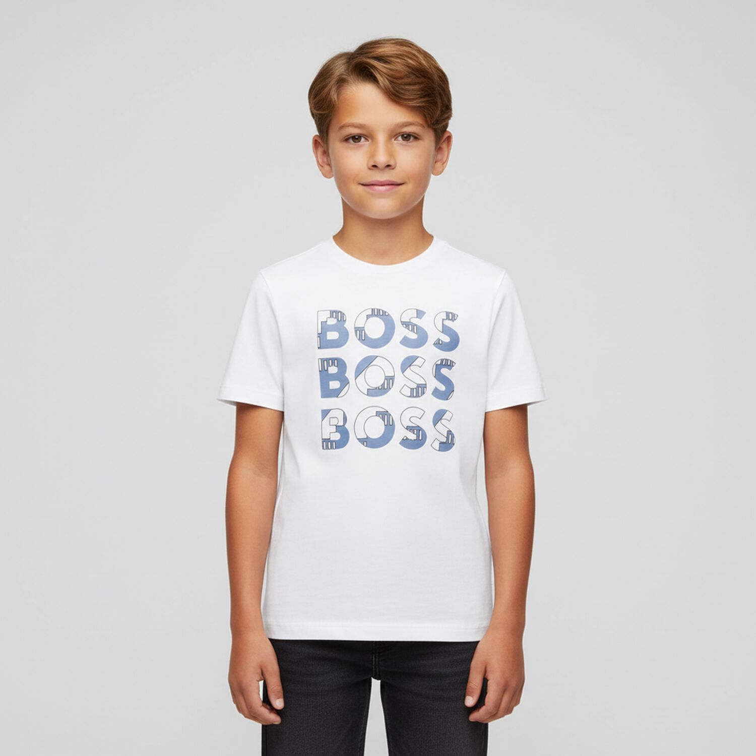 Boys White Logo T-Shirt, 2, hi-res image number null