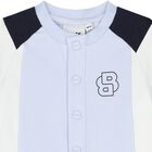 Baby Boys Blue Logo Romper, 1, hi-res