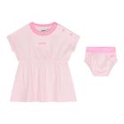 Baby Girls Pink Logo Dress Set, 1, hi-res