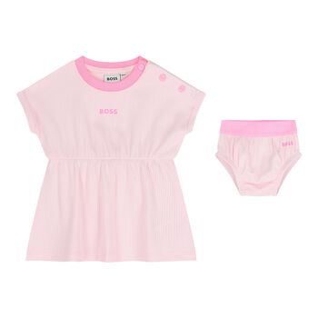 Baby Girls Pink Logo Dress Set