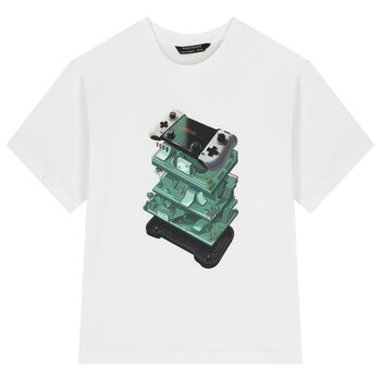 Boys White Game Console T-Shirt