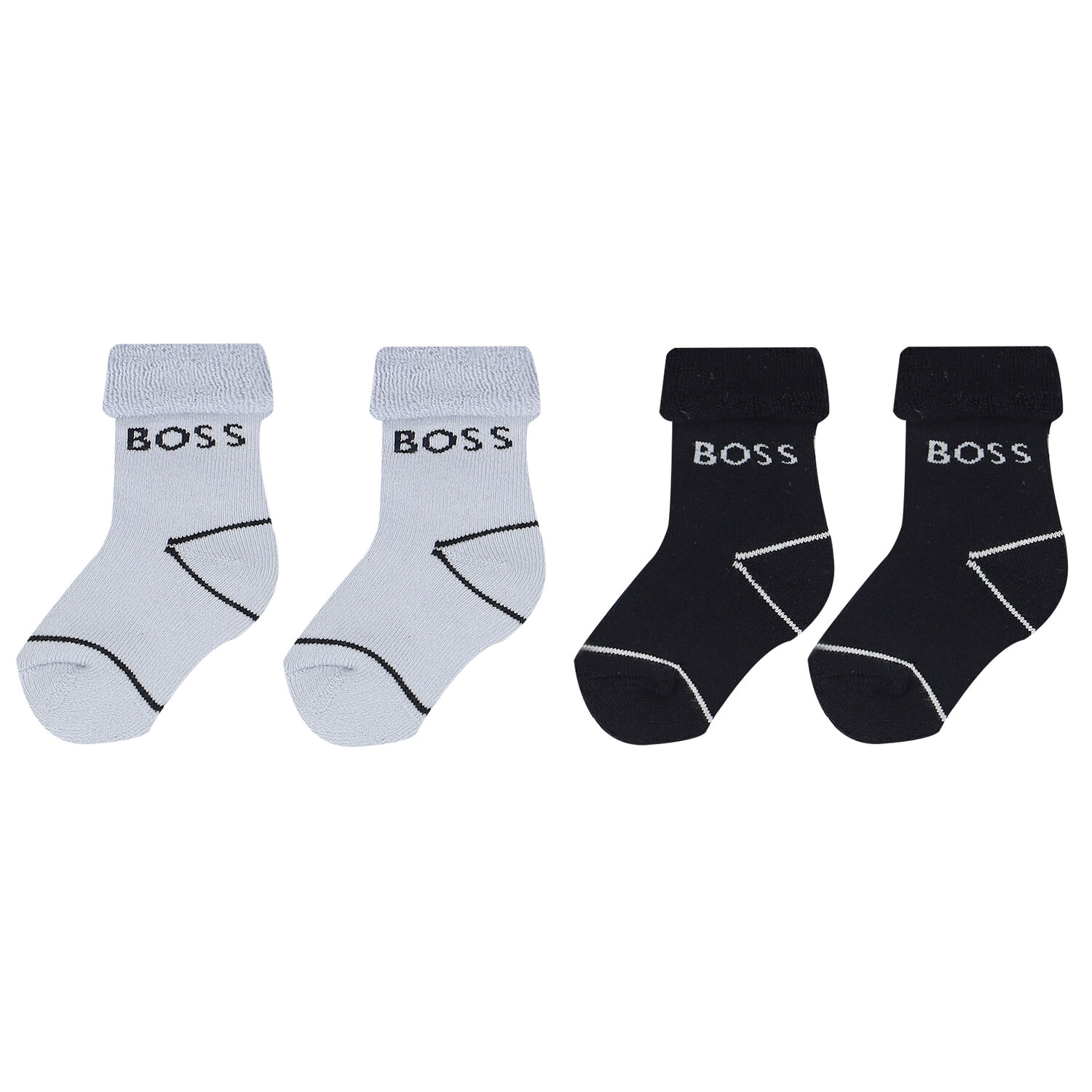 Baby Boys Blue & Navy Blue Logo Socks ( 2-Pack ), 1, hi-res image number null