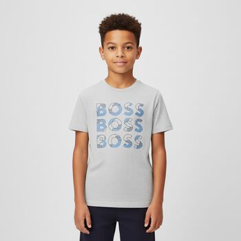 Boys Grey Logo T-Shirt