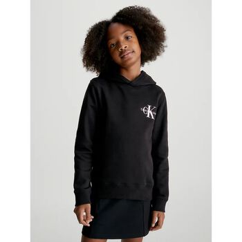 Boys Black Logo Hooded Top