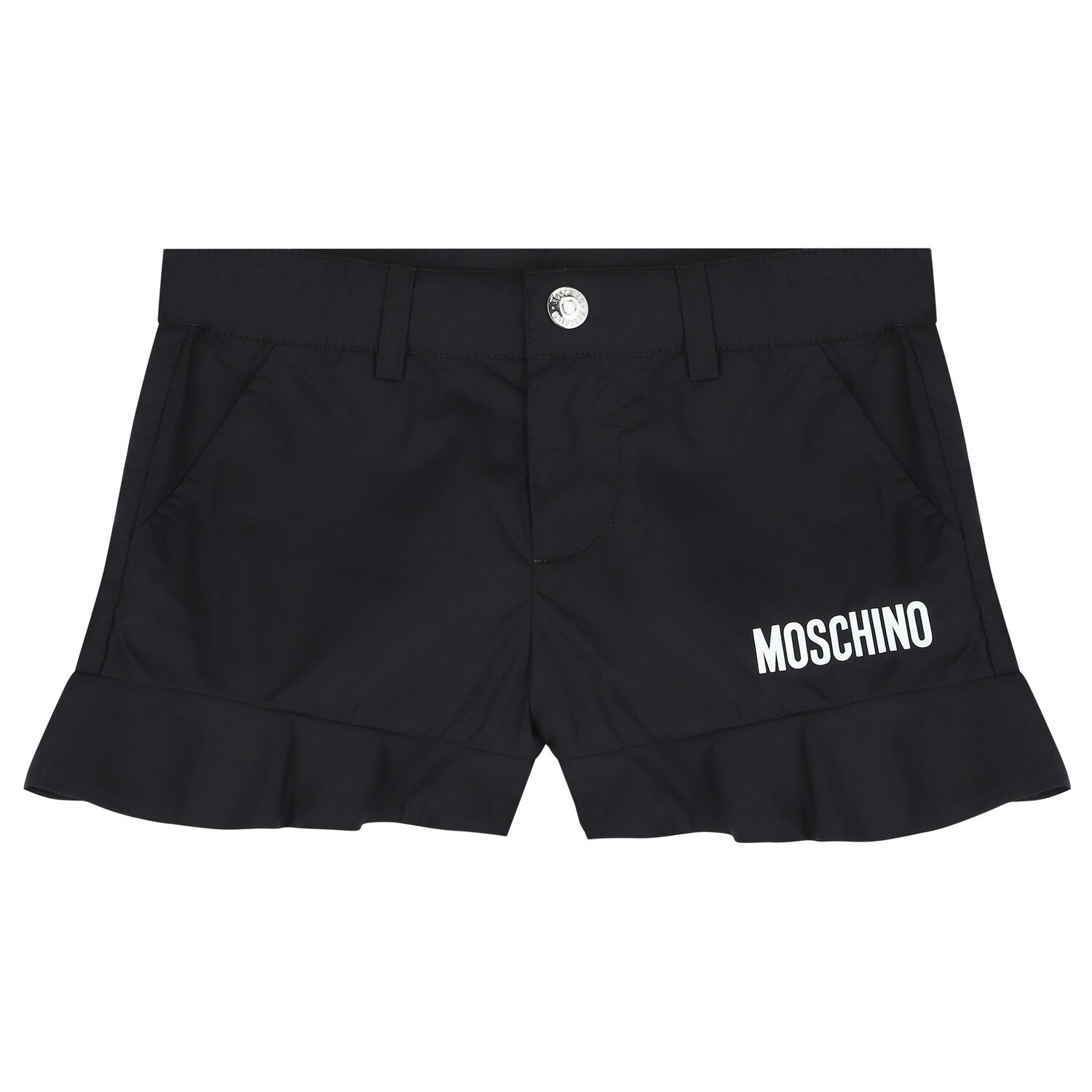 Girls Black Logo Shorts, 1, hi-res