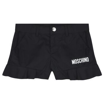Girls Black Logo Shorts