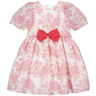 Girls White & Pink Floral Organza Dress, 1, hi-res