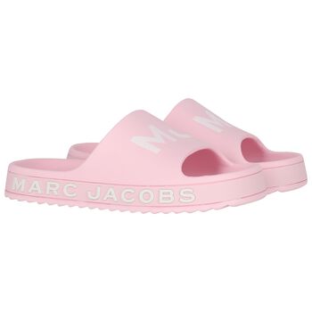 Girls Pink & White Logo Sliders