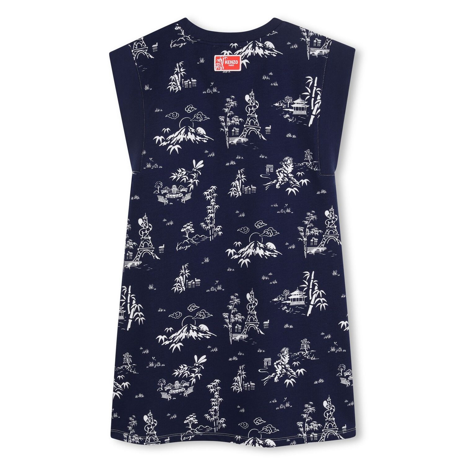 Girls Navy Blue Logo Dress, 1, hi-res