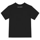 Boys Black Logo T-Shirt, 1, hi-res