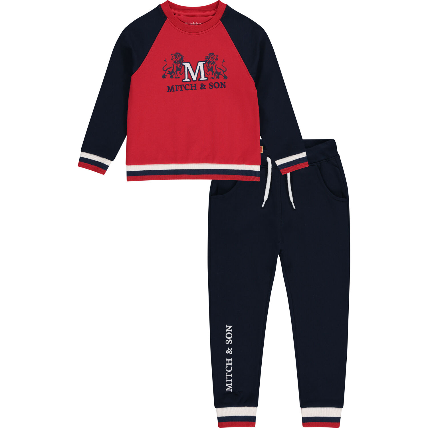 Boys Navy & Red Logo Tracksuit, 1, hi-res image number null