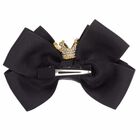 Girls Black Bow Hairclip, 5, hi-res