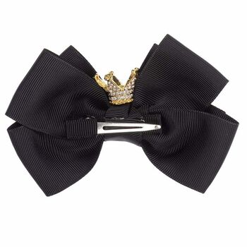Girls Black Bow Hairclip