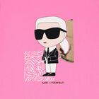 Girls Pink Ikonik Karl Logo Dress, 1, hi-res