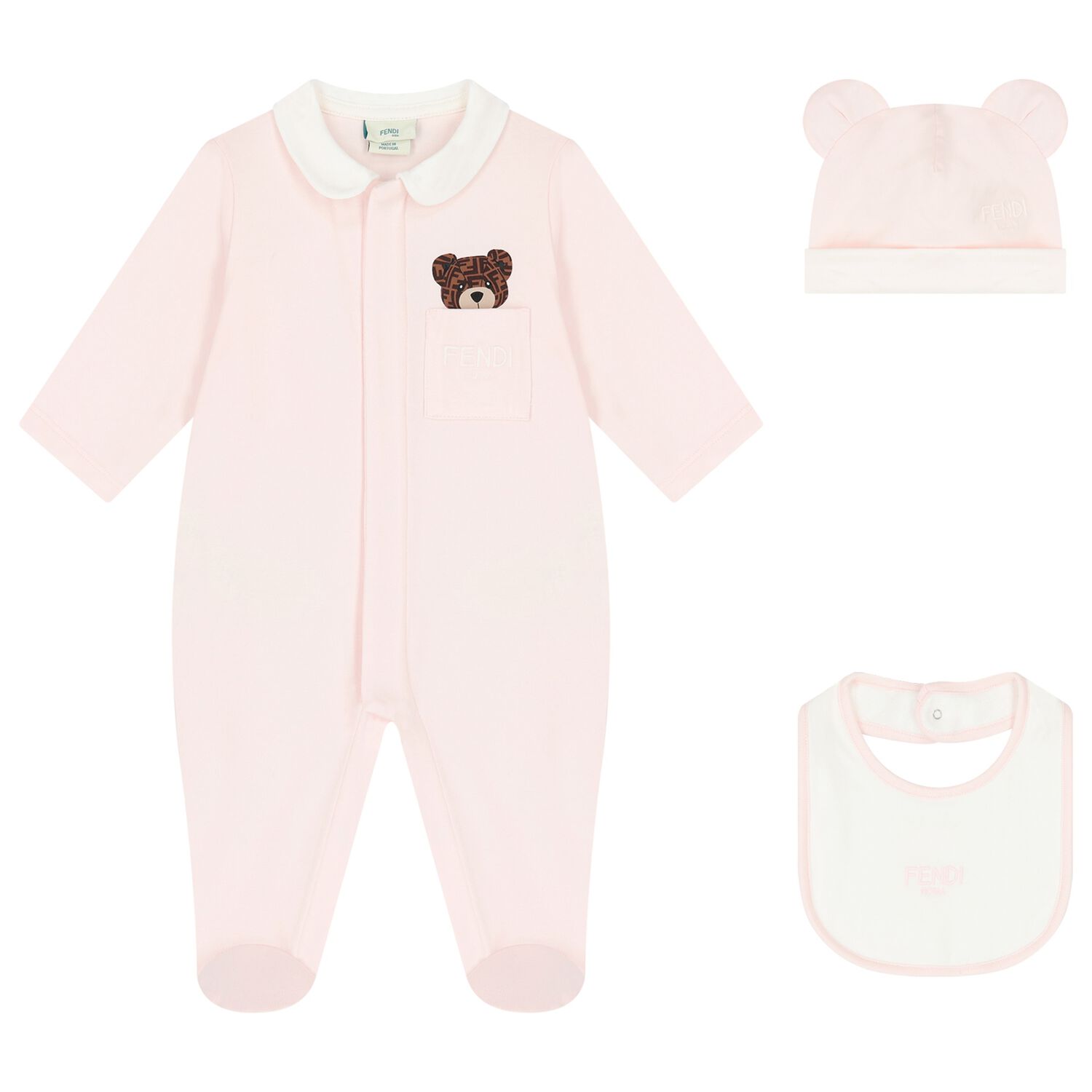 Baby Girls Pink Logo Babygrow Gift Set, 1, hi-res image number null