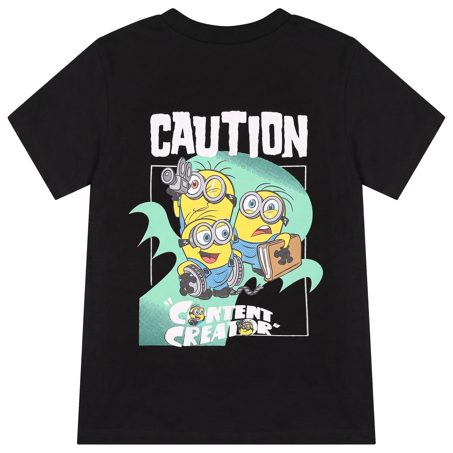 Boys Black Minions T-Shirt, 1, hi-res