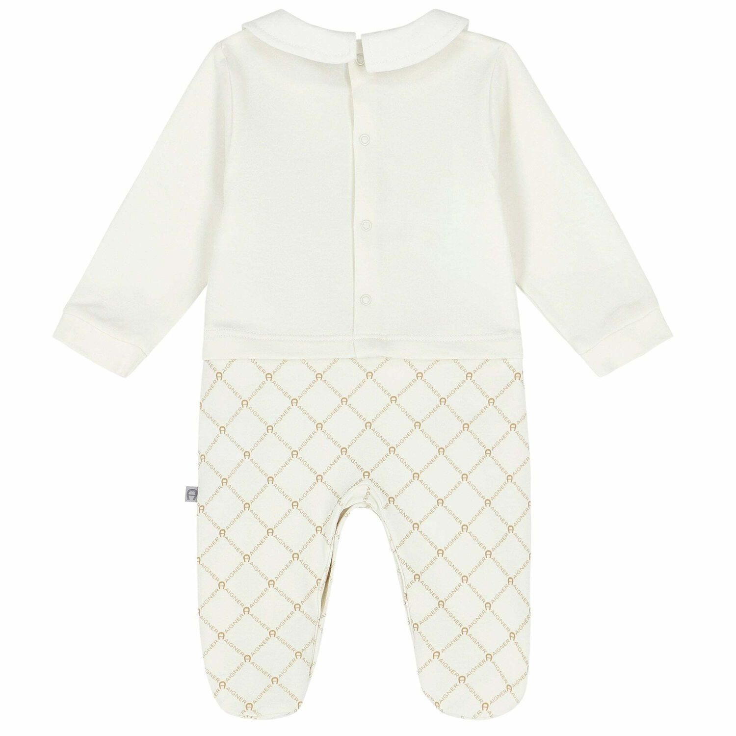 Ivory & Gold Logo Babygrow, 3, hi-res image number null