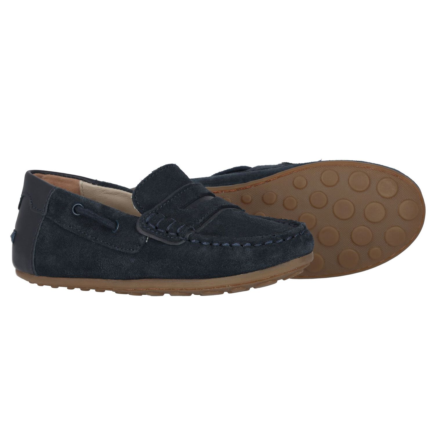 Boys Navy Blue Moccasins, 1, hi-res image number null