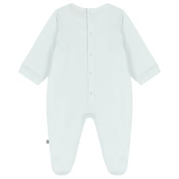 Baby Boys Blue & Gold Logo Babygrow