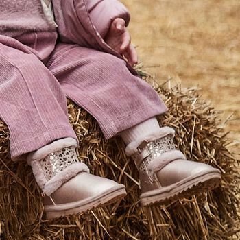 Younger Girls Rose Gold Faux Leather Boots