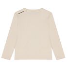 Boys Beige Ikonik Karl Long Sleeve Top , 2, hi-res