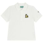 Boys White Tiger Logo Polo Shirt, 1, hi-res