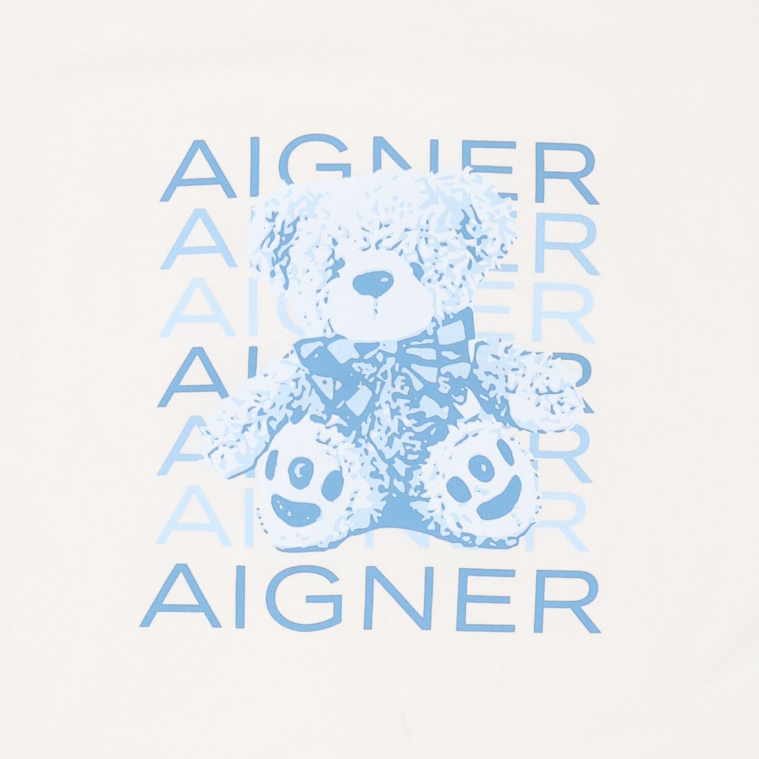 Baby Boys White & Blue Teddy Bear Logo Blanket , 2, hi-res