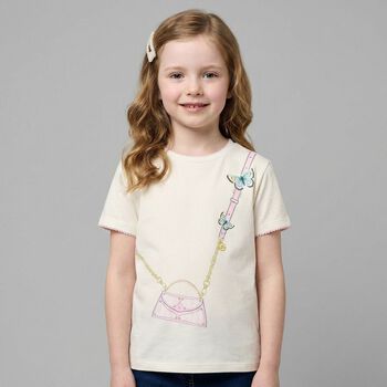 Girls Ivory Logo Bag T-Shirt