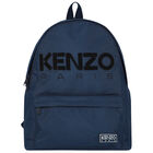 Navy Blue Logo Backpack, 1, hi-res