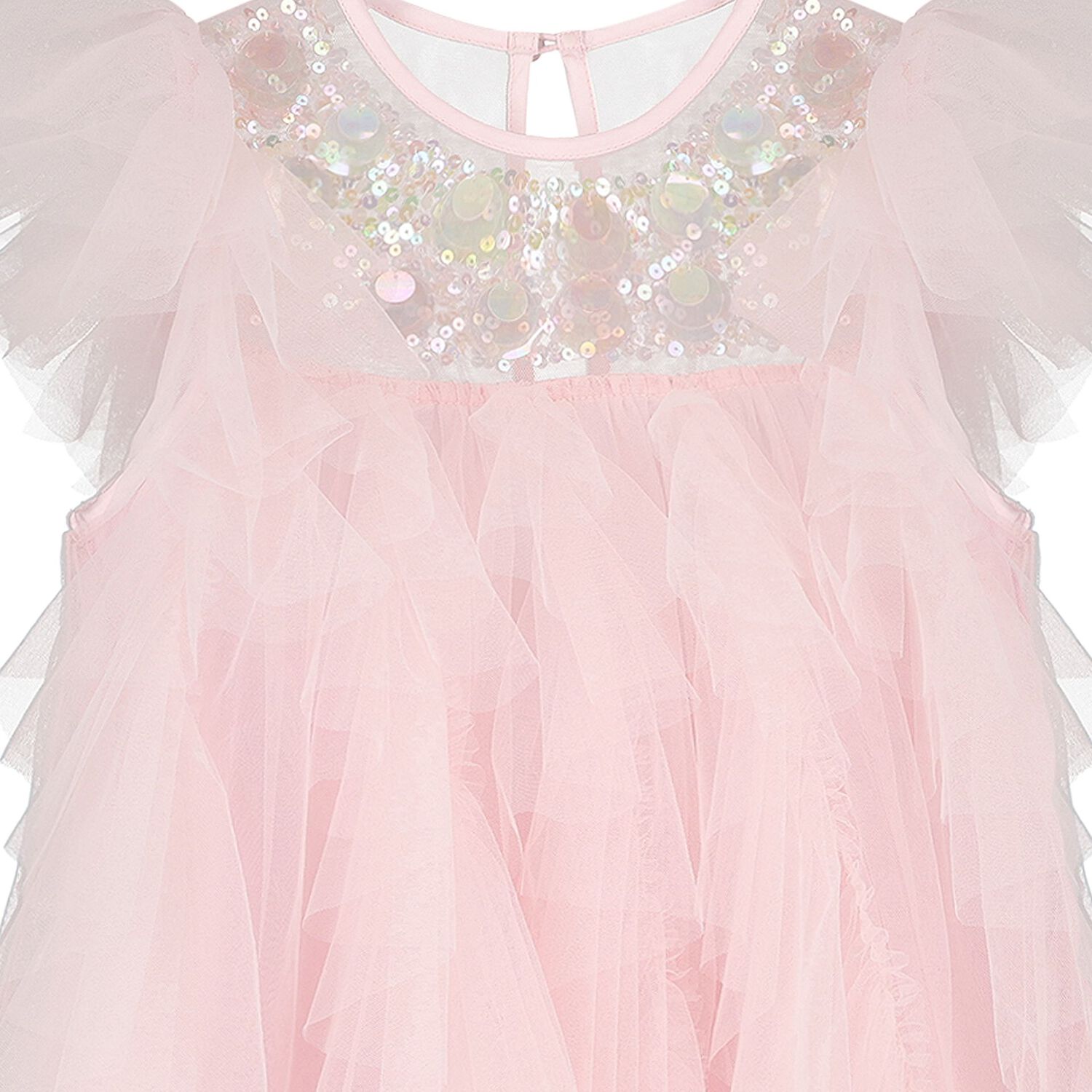 Girls Pink Ruffled Tulle Dress, 1, hi-res