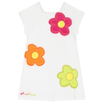 Girls White Flower Dress