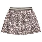 Girls Beige & Ivory Pleated Skirt, 1, hi-res
